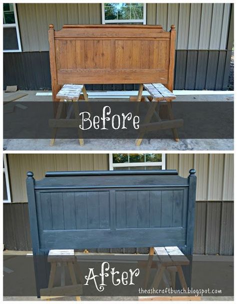 DIY Chalkboard Painted Bed | Blissfully Ever After | Bloglovin’ Chalk Painted Bed, Chalk Painted Headboard, Chalk Paint Bed, Painted Bed Frames, Diy Chalkboard Paint, Painted Headboard, Bed Makeover, Frames Diy, Painting Wooden Furniture