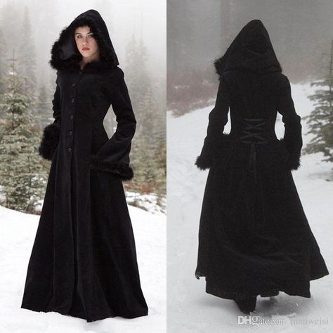 2018 2018 New Fur Hallowmas Hooded Cloaks Winter Wedding Capes Wicca Robe Warm Coats Bride Jacket Christmas Black Events Accessories From Manweisi, $104.4 | Dhgate.Com Bridal Coat, Medieval Cosplay, Bride Jacket, Cape Cloak, Bustle Dress, 2016 Wedding, Formal Accessories, Wedding Cape, Bridal Wrap