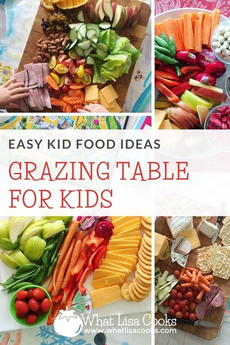 Grazing table and charcuterie ideas for kids from WhatLisaCooks.com Toddler Grazing Board, Kids Graze Table, Kids Grazing Board, Kids Party Food Table, Toddler Charcuterie Board, Kid Charcuterie Board, Charcuterie For Kids, Kids Grazing Table, Charcuterie Board Ideas For Kids