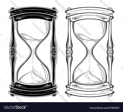 Hourglass Tattoo Designs, Sand Dial Tattoo, Hourglass Reference, Hour Glass Tattoo Ideas, Simple Hourglass Tattoo, Hourglass Tattoo Design, Hourglass Clock, Hourglass Art, Hour Glass Tattoo Design