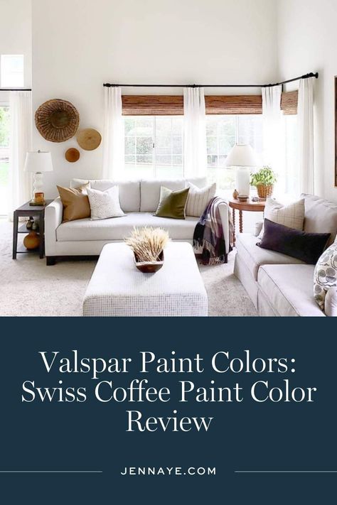 Valspar Best White Colors: From Cool Tones to Warmer White Beguile Valspar, Valspar White Paint Colors, Valspar Du Jour, Valspar Swiss Coffee, Swiss Coffee Paint Color, Swiss Coffee Paint, Paint Color Pallets, Coffee Paint, Valspar Paint Colors