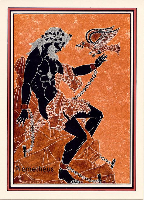 Prometheus Art, Greece Mythology, Greek Paintings, Greek Pantheon, Magia Das Ervas, Ancient Greek Art, Greek Pottery, Greek Tattoos, Greek And Roman Mythology