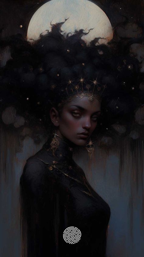 Image Black Moon Goddess, Black Moon, Moon Goddess, Digital Art, Moon, Black, Art