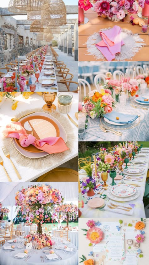 Sunset Garden Wedding Theme, Sorbet Wedding, Whimsical Wedding Theme Indoor, Sunset Wedding Decor, Sunset Themed Wedding Color Inspiration, Sunset Inspired Wedding Flowers, Pastel Sunset Color Palette Wedding, Sunset Color Palette Wedding Flowers, Whimsical Wedding Theme