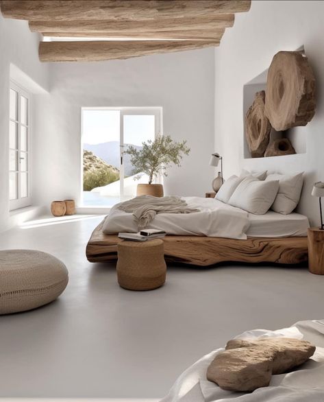 Earthy Bedroom, Architect House, White Interior, Dream Home Design, Home Fashion, Home Staging, 인테리어 디자인, Wabi Sabi, White Walls