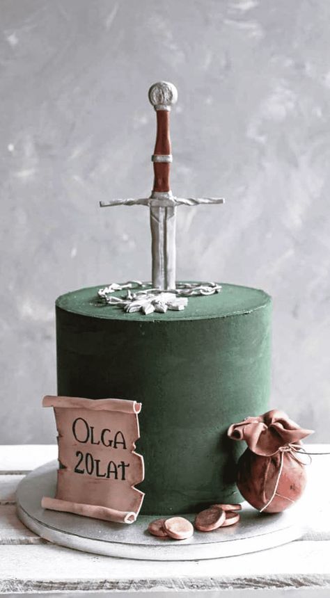 Lotr Cake Birthday, Lotr Cake, Viking Cake, Hobbit Cake, Crazy Birthday Cakes, Zelda Cake, Soul Cake, 14th Birthday Cakes, Birthday Cake Pictures