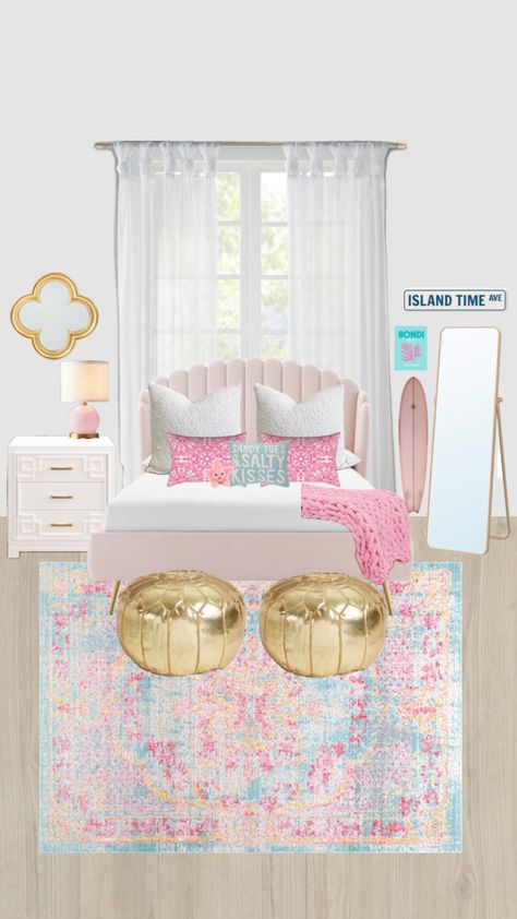 Preppy modern Bed Inspo Preppy, Cute Bedroom Decor Preppy, Preppy Room Chandelier, Room Decor Layout Ideas, Preppy Boho Bedroom Ideas, Cute Things For Bedroom Decor, Multicolor Bedroom Ideas, Preppy Room Board, Preppy Area Rug