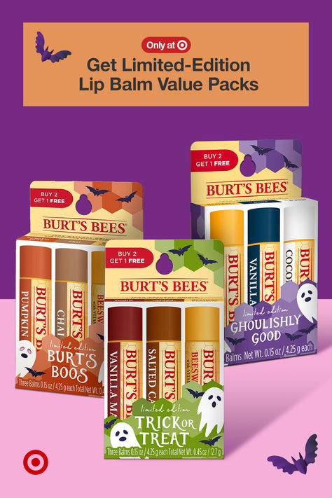 Halloween Beauty Products, Cute Lip Balm, Advertising Campaign Design, Burts Bees Lip, Mental Health Facts, Makeup Accesories, Boo Basket, Cute Birthday Gift, Fall Scents