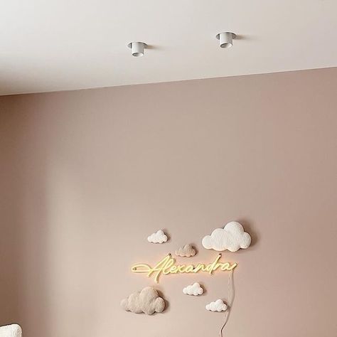 Nursery Decor By Amanda Lewis on Instagram: "Simply beautiful 😍 

That’s how I would describe this lovely customers nursery! I love how they have styled my individual clouds around the personalised light and the bouclé colours compliment the lovely wall colour perfectly 😍 They have also finished off the cot with my teddy bear and clouds cot mobile too! 👌🏼

The items they chose were:
x1 XL cloud in ivory bouclé
x1 XL cloud in ecru bouclé
x3 small clouds in ivory bouclé
x1 small cloud in ecru bouclé 
And my teddy bear & clouds cot mobile with white bouclé clouds & ecru teddy bear 🧸 

Isn’t it beautiful?! 🤩 

.
.
#nursery #nurserydecor #nurserydesign #nurseryroom #nurserygoals #nurseryinspo #nurseryideas #nurseryinspiration #nurseryinteriors #babyroom #babyroomdecor #babyroomdecoration Cloud Nursery Girl, Ivory Nursery, Amanda Lewis, My Teddy Bear, Clouds Nursery, Small Clouds, Wall Colour, Cot Mobile, Nursery Inspo