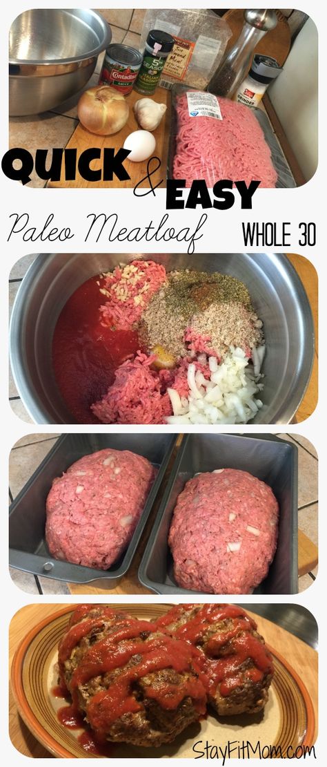 Easy Paleo Homestyle Meatloaf - Stay Fit Mom Paleo Meatloaf, Can Tomato Sauce, Resep Diet, Paleo Beef, Recipe 30, Easy Paleo, Paleo Whole 30, Low Carb Paleo, Diet Vegetarian