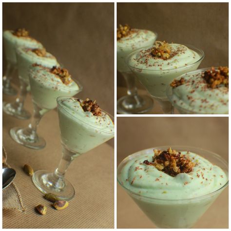 Pistachio Mousse, Mouse Recipes, Coconut Crunch, Coconut Mousse, Dessert Cups Recipes, Pistachio Pudding, Mousse Dessert, Cold Desserts, Light Desserts