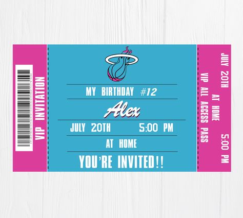 Miami Heat Vice Invitation - Miami Heat Vice Digital Birthday Party Invitation - Invitación Cumpleaños - Miami Heat Vice Party ideas Digital Party Invitation NO physical product will be mailed. ≈ ≈ PLEASE READ FULL ITEM DESCRIPTION BELOW BEFORE PURCHASE≈ ≈ I  will customize the invitation - You don't have to edit the file. --------------------------------------- You will receive: --------------------------------------- ♥ - CUSTOMIZED FILES: these files are NOT downloaded instantly, they will be Miami Heat Party, Miami Heat Vice, The Invitation, We Can Do It, Miami Heat, Birthday Party Invitation, Youre Invited, Birthday Party Invitations, Sweet 16