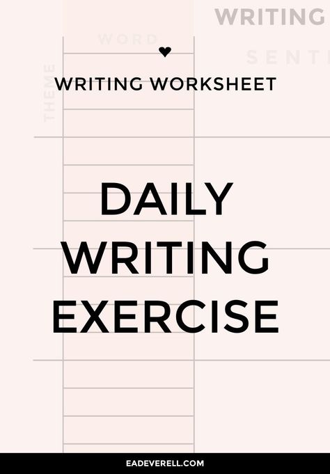 Daily Writing Exercise Creative Writing Worksheets For Adults, Poetry Writing Exercises, Creative Writing For Beginners, Writing Exercises For Beginners, Storytelling Exercises, Writing Exercises Writers, Writing Worksheets For Adults, Poetry Exercises, English Writing Practice