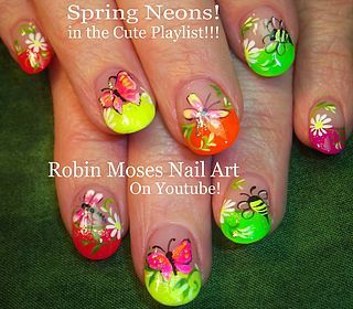 Nail-art by Robin Moses Latest Articles | Bloglovin' Dragonfly Nails, Nail Designs Summer Neon, Nails Rainbow, Robin Moses, Purple Dragonfly, Daisy Nail Art, Butterfly Nail Designs, Neon Nail Designs, Animal Print Nails Art