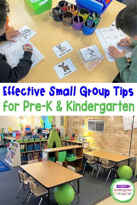 Check out these 3 small group tips for Pre-K and Kindergarten that will help make this instructional time effective and engaging! Small Group Rotations Kindergarten, Kindergarten Table Time Activities, Small Group Activities For Kindergarten, Pre K Small Group Ideas, Prek Math Small Group Activities, Preschool Small Group Activities Pre K, Guided Play Activities, Small Group Ideas For Kindergarten, Pre K Small Group Organization