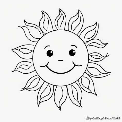 Sun Coloring Pages, Sun Drawing, Kindergarten Coloring Pages, Green World, Diy Birthday Party, Crafty Gifts, Cool Coloring Pages, Craft Tutorial, Childrens Church