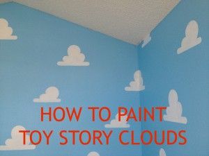 How to Paint Toy Story Clouds Nursery Clouds, Toy Story Bedroom, Toy Story Nursery, Toy Story Clouds, Toy Story Room, Disney Bedrooms, Disney Rooms, Baby Boy Nursery, Disney Decor