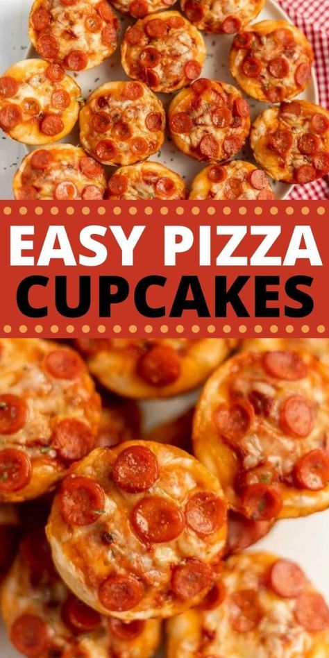 Pizza In Muffin Tins, Pizza Cups Muffin Tins, Pizza Muffin Cups, Casserole Pizza, Fun Pizza Recipes, Pizza Appetizer, Bubble Up Pizza, Mini Pizza Bites, Cupcakes From Scratch