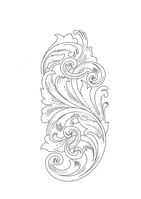 Printable Leather Tooling Patterns That Are Playful 6DD Filigree Tattoo Stencil, Filigree Outline, Mangas Tattoo, Abstract Tattoo Ideas, Filigree Tattoo, Tattoo Filler, Shiva Tattoo Design, Western Tattoos, Wild Tattoo