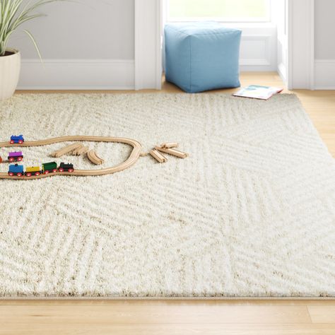 Foundstone™ Silva Performance Beige/Cream Rug & Reviews | Wayfair Nursery Rugs Boy, Cozy Basement, Playroom Rug, Cozy Dog Bed, Deck Box Storage, Baby Room Rugs, Bathtub Accessories, Nursery Rugs, Affordable Home Decor