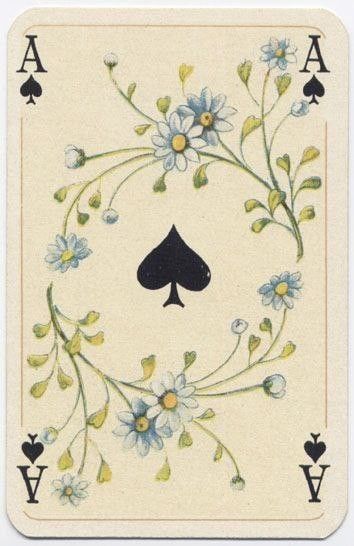 Vintage Playing Cards Aesthetic, Beautiful Playing Cards, Ace Card Painting, Ace Card Drawing, Ace Card Design, Aesthetic Playing Cards, Playing Card Aesthetic, Painting On Playing Cards, Playing Cards Aesthetic