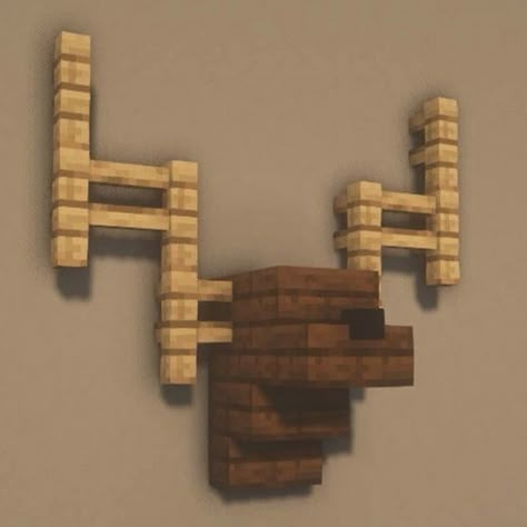 Cute Fall Minecraft Builds, Wall Decorations Minecraft, Minecraft Wall Decor Ideas, Deepslate Wall Ideas Minecraft, Minecraft Deer Head, Minecraft Light Ideas Inside, Mc Decor Ideas, Minecraft Wall Ideas Interior, Minecraft Wall Decorations