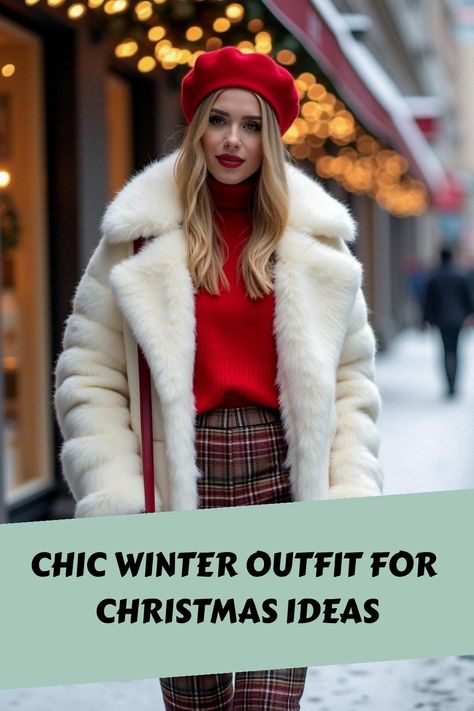 Chic Winter Outfit for Christmas Ideas Christmas Outfit Cold Weather, Outfits For Outside, Chic Knitwear, Festive Sweaters, Grunge Fall Outfits, Chic Winter Outfit, Fashion Winter Outfits, Cozy Winter Outfit, Outfit For Christmas