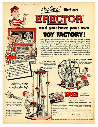 Hours of Forbidden Fun | Flickr - Photo Sharing! Popular Mechanics Magazine, Erector Set, Golden Age Comics, Boys Life, Popular Mechanics, Old Ads, Childhood Toys, Vintage Advertising, New Toys