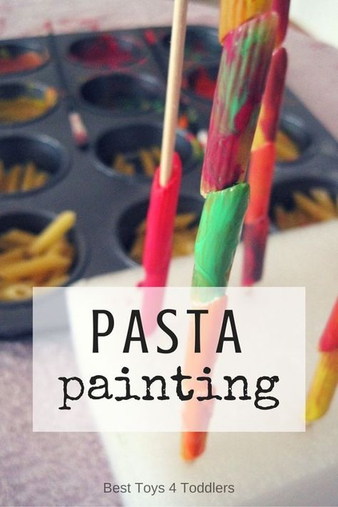 Best Toys 4 Toddlers - Painting pasta provides an amazing sensory activity for toddlers and older kids! Twos Activities, Pasta Painting, Sensory Activity For Toddlers, Pasta Crafts, Fine Motor Practice, Toddler Painting, November Crafts, Activity For Toddlers, Art Activities For Toddlers