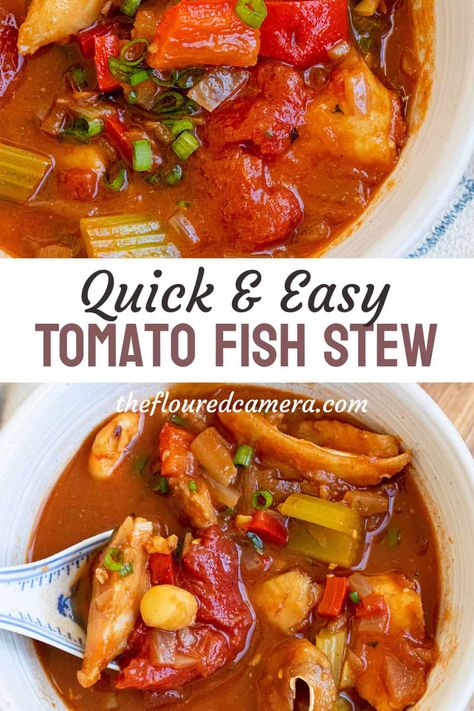 Tomato Fish Stew Fish Stew Recipes Seafood, Fish Soups, Fish Stew Recipes, Oyster Stew, Canned Fish, Fish Chowder, Recipes Seafood, Pork Stew, Fish Stew