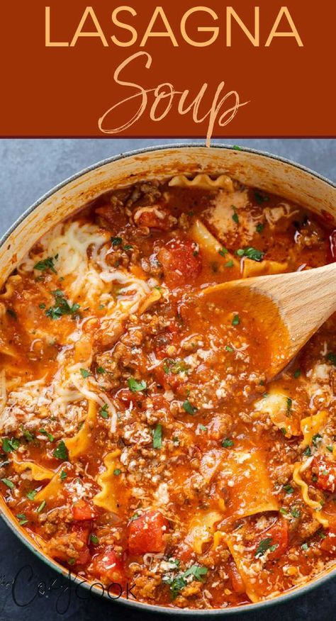 Lasange Recipe, Easy Lasagna Soup, Lasagna Soup Recipe, Comfort Soup Recipes, Lasagna Soup, Comfort Soup, Delicious Soup Recipes, Soup And Stew, Cozy Night