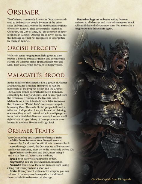 The Elder Scrolls Races in DnD Version 2  - Album on Imgur Skyrim Races, Elder Scrolls Races, Skyrim Lore, Homebrew Races, Skyrim Concept Art, 5e Races, Elder Scrolls Lore, Dungeons And Dragons Races, Evelynn League Of Legends