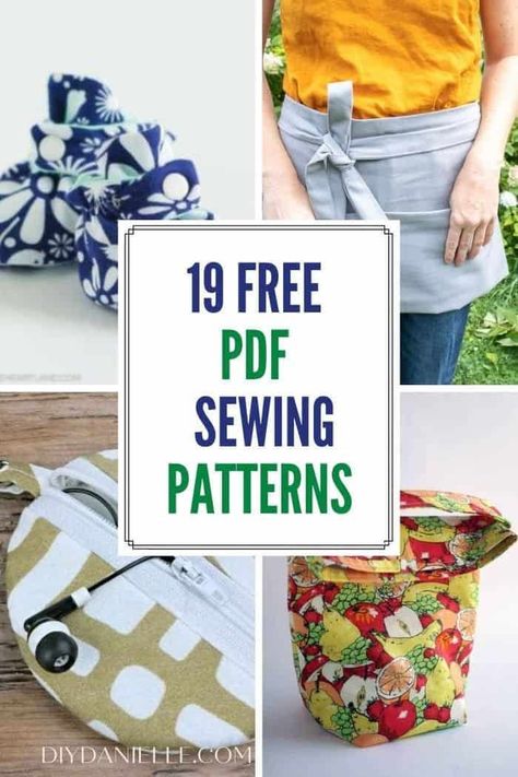 These free pdf sewing patterns are easy enough for a beginner sewer too. You can quickly download the patterns at home and get ready to create fun sewing projects the same day! #howto #sewing #sewing101 Free Quick Sewing Projects, Absolute Beginner Sewing Projects, Sewing Templates For Beginners, Free Accessory Sewing Patterns, Cricut Sewing Patterns Free, My First Sewing Project, So Sew Easy Free Patterns, Sewing Projects For Gifts For Women, Free Pdf Patterns Sewing For Women