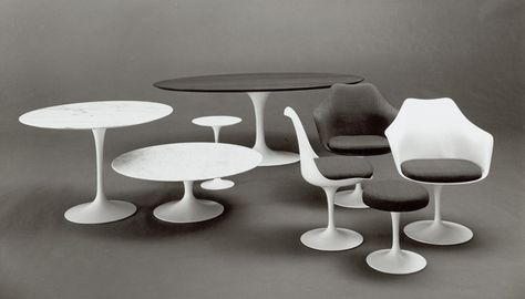 Eero Saarinen & Knoll Pedestal Collection, 1958 Saarinen Dining Table, Saarinen Table, Wassily Chair, Tulip Chair, Tulip Table, Eero Saarinen, Alvar Aalto, Design Industrial, Room Tables