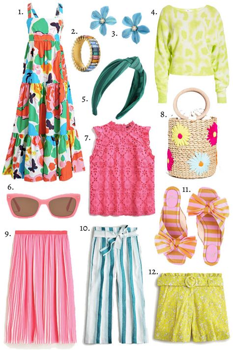 Spring Colours Outfits, Bright Spring Outfits 2023, Spring Colors Outfits Women, Spring Outfits 2024 Colorful, Spring Outfits Bright, Summer Bright Outfits, House Of Color Summer Outfits, Spring Bright Outfits, Bright Spring Outfit Ideas