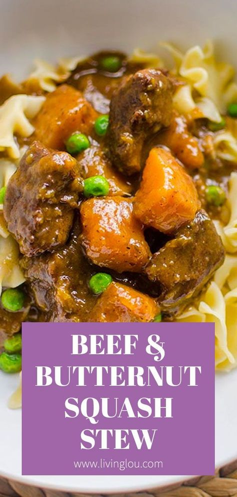 Butternut Squash Crockpot, Beef Butternut Squash, Beef And Butternut Squash, Wapf Recipes, Stewing Beef, Squash Stew, Butternut Squash Stew, Winter Stews, Stew Meat Recipes