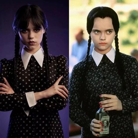 First look of Jenna Ortega as Wednesday Addams - what do you think? 😍🖤 Via: wiccac #wednesdayaddams #addamsfamily #christinaricci #jennaortega #timburton #theaddamsfamily #adamsfamily #theadamsfamily #wednesdayadams Original Wednesday Addams, Wednesday Adam’s, Wednesday Addams Original, Jenna Ortega As Wednesday, Wednesday Addams Quotes, Wednesday Addams Outfit, Addams Family Tv Show, Wednesday Addams Costume, Wednesday Dress