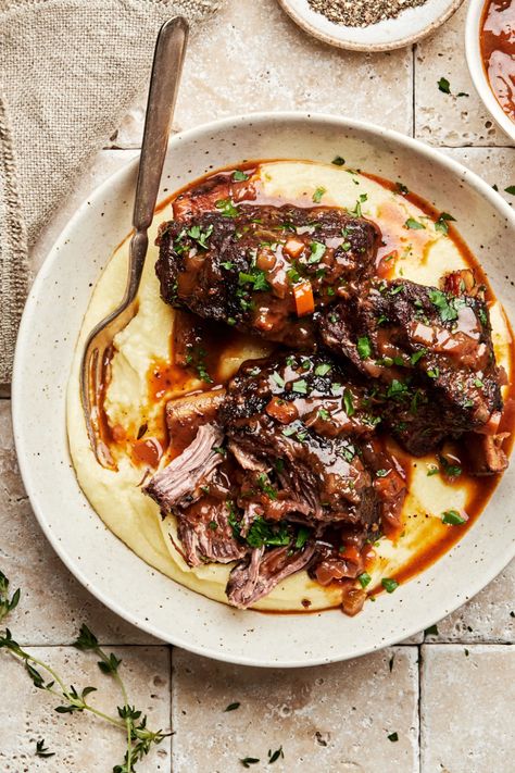 We’ve got you covered with this comforting and hearty short rib recipe so tender you won’t be able to stop yourself from devouring them all in one sitting. Best Short Rib Recipe, Wine Braised Short Ribs, Short Ribs Slow Cooker, Beef Short Rib Recipes, The Modern Proper, Modern Proper, Rib Recipe, Short Ribs Recipe, Short Rib