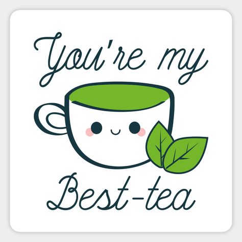 You’re My Best-Tea -- Choose from our vast selection of magnets to match with your desired size to make the perfect custom magnet. Pick your favorite: Movies, TV Shows, Art, and so much more! Available in two sizes. Perfect to decorate your fridge, locker, or any magnetic surface with. Dessert Quotes, Tea Puns, Cheesy Puns, Punny Cards, Funny Food Puns, Love Puns, Cute Puns, Pun Card, Funny Doodles