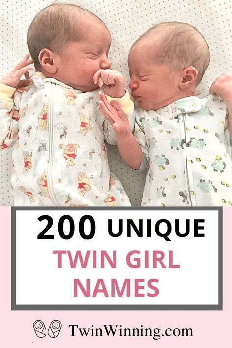 Twin Names Ideas, Twin Girls Nursery Ideas, Twin Names Girl And Girl, Twin Girl Names Unique, Twin Girl Nursery Ideas, Cute Twin Names, Unique Twin Names, Twin Girl Outfits, Girls Names Unique