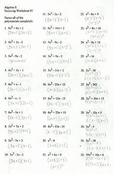 Factoring Trinomials Worksheet Answers Luxury Factoring General Trinomials Polynomials Worksheet, Factoring Trinomials, Factoring Quadratics, Factoring Polynomials, Solving Quadratic Equations, Quadratic Equations, Teaching Algebra, Learning Mathematics, Algebraic Expressions