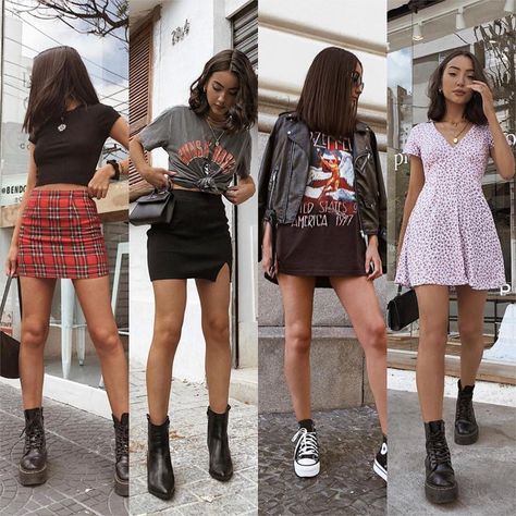 Girly Grunge Outfits, Abby Aesthetic, Girly Grunge, Funky Clothes, Hipster Looks, Branded Outfits, Looks Country, Yay Or Nay, Funky Outfits