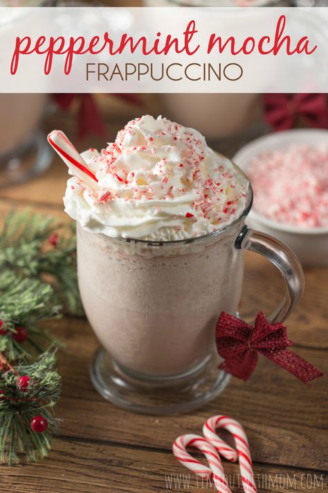 Peppermint Mocha Frappe Recipe, Peppermint Frappuccino Recipe, Peppermint Mocha Frappuccino Recipe, Starbucks Peppermint Mocha Frappuccino, Christmas Frappuccino, Peppermint Frappe, Mocha Frappuccino Recipe, Peppermint Mocha Frappuccino, Candy Cane Recipe