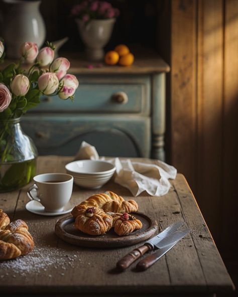 French Breakfast Table, Pastry Breakfast, French Breakfast, Food Photography Inspiration, Food Drink Photography, Food Photography Styling, Breakfast Table, Breakfast Time, Slow Living