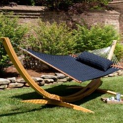 Soft Weave Hammock - Navy Relaxing Backyard, Backyard Hammock, Hammock Stands, Outdoor Hammock, Hammock Stand, Backyard Retreat, Hammock Camping, Outdoor Rooms, Outdoor Life