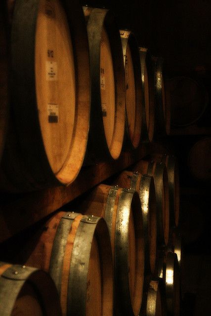 Wine barrels made from Canadian Oak. Nothing like going to the cellar and sipping out of these Canadian Oak Barrels Barrel Aesthetic, Barrel Wall Decor, Wine Barrel Ideas, Alcohol Photography, Modern Mexican Decor, Wine Barrel Wall, Wine Cask, Wine Cave, Barrel Room