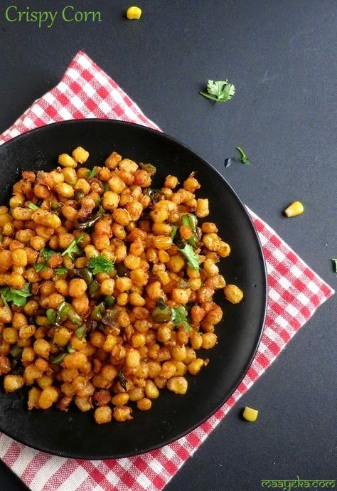 crispy corn Crispy Corn Recipe, Crispy Corn, Fried Corn, Chaat Recipe, Corn Recipes, Indian Snacks, Indian Food Recipes Vegetarian, Foodie Recipes, Iftar