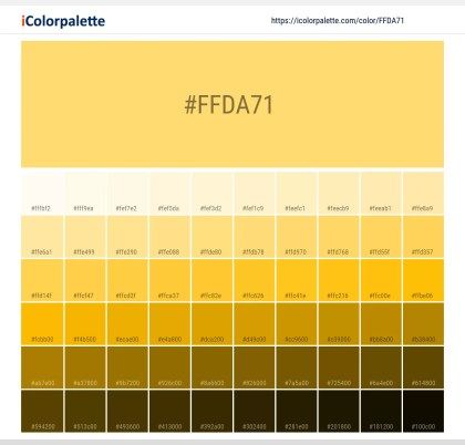 Pantone 13-0840 Tpx Snapdragon Color | Hex color Code #FFDA71 information | Hex | Rgb | Pantone Office Color Palette, Pantone Color Book, Space Information, Orange Color Shades, Pink Color Combination, Hexadecimal Color, Christmas Color Palette, Trends 2025, Hex Color