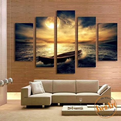 ART FOR THE HOME – burstingseams Trendy Wall Art Prints, Sunset Seascape, Rectangle Frame, Wall Decor Pictures, Living Room Pictures, Home Pictures, Contemporary Landscape, Seascape Paintings, Wall Art Pictures