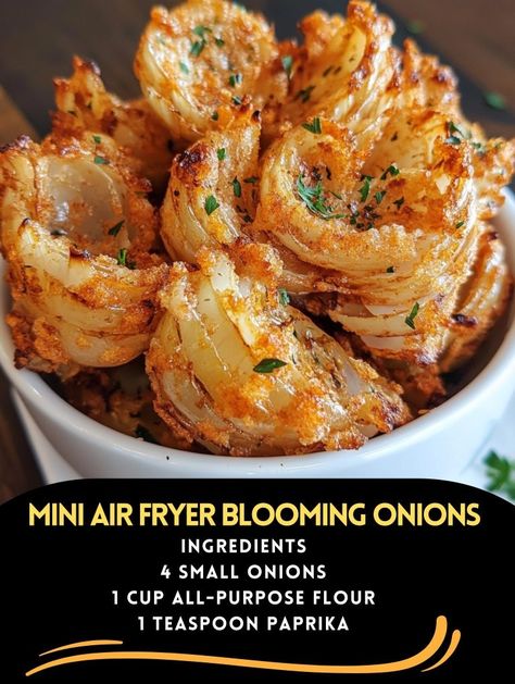 Mini Air Fryer Blooming Onions – Tnextrecipes Onion Blossom Recipe, Mini Air Fryer, Blooming Onions, Blooming Onion Recipes, Blooming Onion, Dump Meals, Onion Recipes, Exotic Food, Dinner Tonight